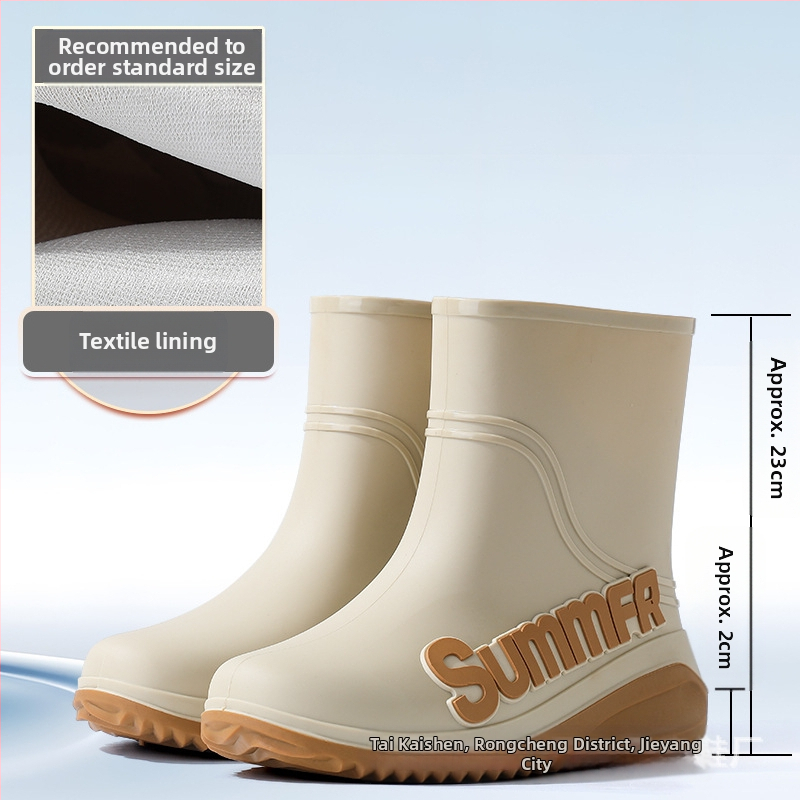 Ανδρικές μπότες βροχής 2024 νέα αδιάβροχα παπούτσια στο δωμάτιο του σωλήνα αντιολισθητικές μπότες βροχής καλοκαιρινά λαστιχένια παπούτσια ανδρών και γυναικών ελαφριά ανθεκτικά στη φθορά βροχερή μέρα