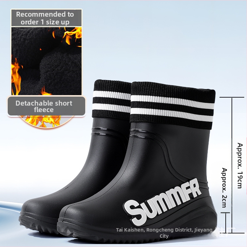 Ανδρικές μπότες βροχής 2024 νέα αδιάβροχα παπούτσια στο δωμάτιο του σωλήνα αντιολισθητικές μπότες βροχής καλοκαιρινά λαστιχένια παπούτσια ανδρών και γυναικών ελαφριά ανθεκτικά στη φθορά βροχερή μέρα