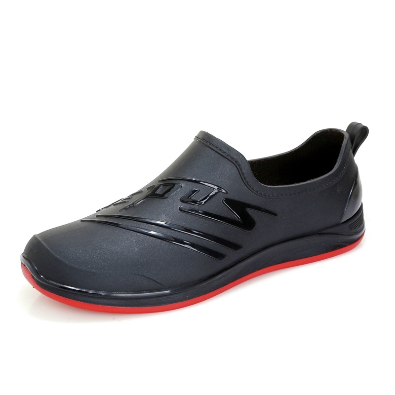 Ανδρικά παπούτσια νερού Cross-Border, νέες φλατ αντιολισθητικές μπότες βροχής, αδιάβροχες, ζεστές, μονόχρωμες, ανοιξιάτικες και φθινοπωρινές ανδρικές μπότες βροχής