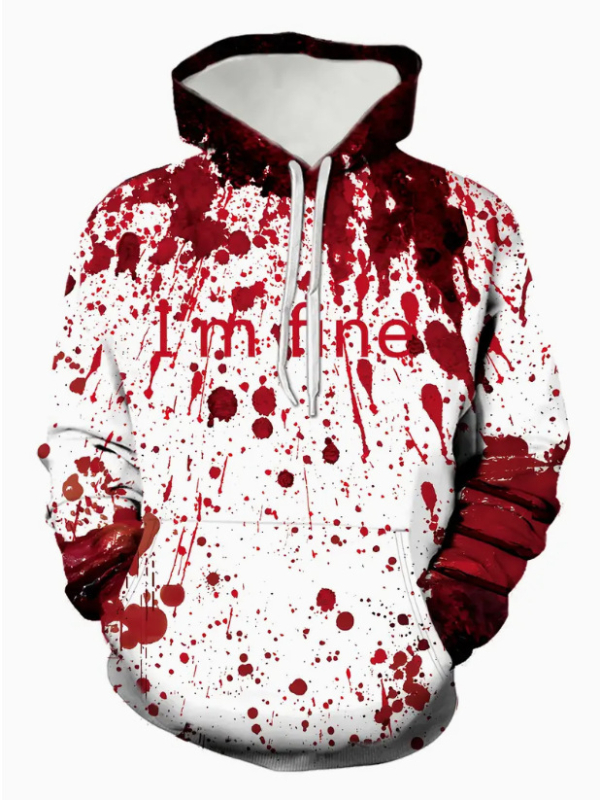 2024 Határokon átnyúló divatmárka Koponya Személyiség Minta 3D Digitális Nyomtatású Kapucnis Pulóver Kapucnis Pulóver Zseb Nélkül