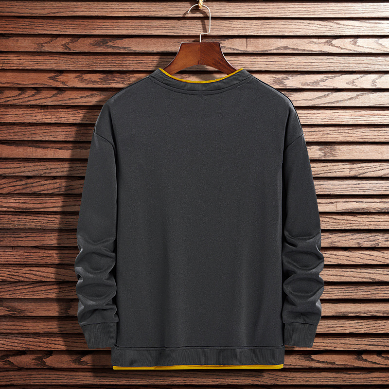 Japán stílusú, kerek nyakú, műbőr kétrészes férfi pulóver, 2025 tavaszi és őszi új, túlméretezett, hosszú ujjú, bő, divatos, márkás alaping