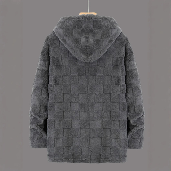 Трансграничен европейски и американски зимен мъжки нов удебелен суитшърт с качулка с полар, модерен ежедневен топ с цип за двойки