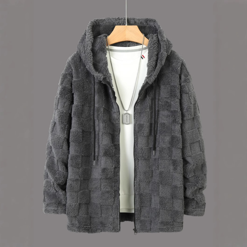 Határokon átnyúló európai és amerikai téli férfi új, vastagított, polárbélésű, kapucnis pulóver, divatos, lezser felső, páros cipzáras kabát