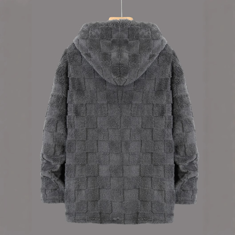 Határokon átnyúló európai és amerikai téli férfi új, vastagított, polárbélésű, kapucnis pulóver, divatos, lezser felső, páros cipzáras kabát