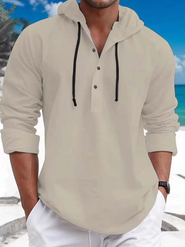 Prekogranična europska i američka muška ležerna majica s kapuljačom, jednobojna, dugih rukava, moderna modna jakna, svestrana muška košulja