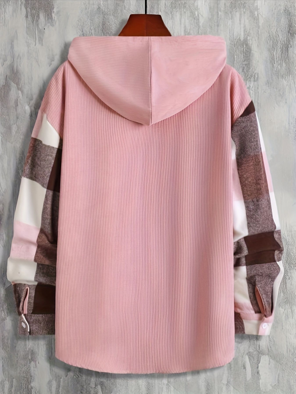 Pánske tričko s kapucňou, kockované, s dlhým rukávom a vreckom, zahustené, odolné voči chladu, jeseň/zima 2023, Wish Amazon