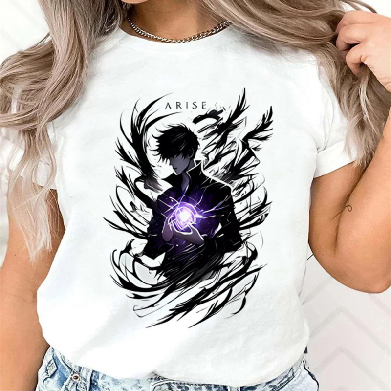 Tricou de vară cu mânecă scurtă și grafică Y2K gotic pentru fete, anime, singur, upgrade, tricou de vară