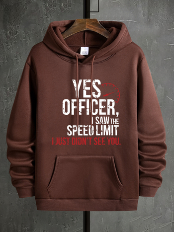 Мъжки суичър с геометричен принт - полиестер, джоб тип кенгуру, може да се пере в пералня - пролет/есен