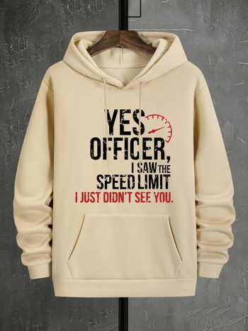 Мъжки суичър с геометричен принт - полиестер, джоб тип кенгуру, може да се пере в пералня - пролет/есен