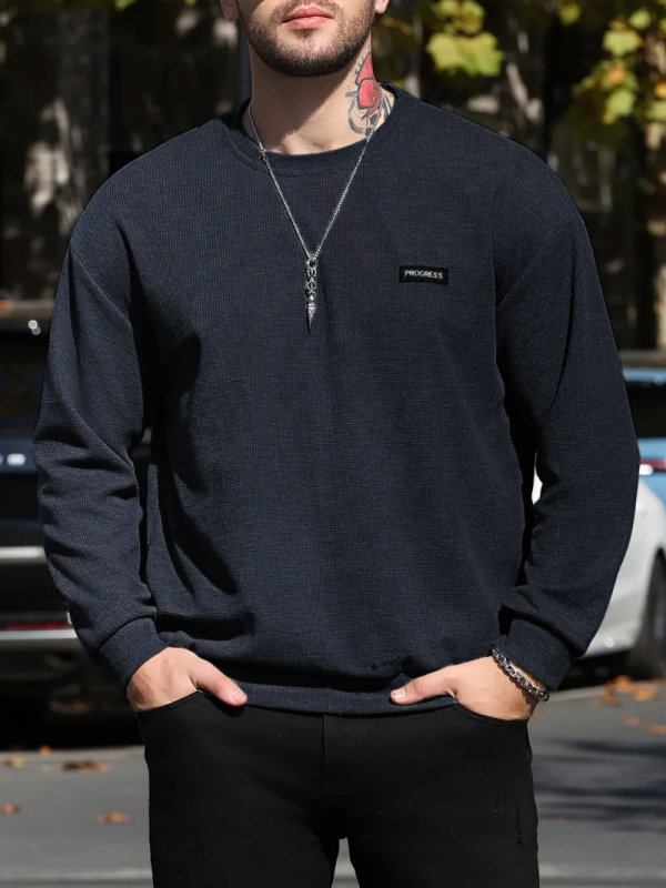 Temu Shein Amazon határokon átnyúló külkereskedelmi kerek nyakú sport fitnesz pulóver férfi szabadidőruha