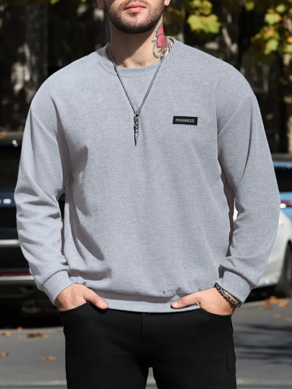 Temu Shein Amazon határokon átnyúló külkereskedelmi kerek nyakú sport fitnesz pulóver férfi szabadidőruha