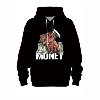 2025 Нов пролетен и есенен пуловер с качулка, серия 3D дигитален печат за мъже, ежедневен пуловер с качулка