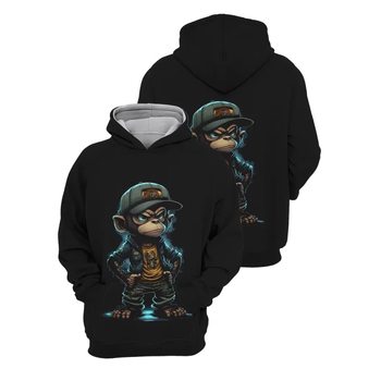 2025 Нов пролетен и есенен пуловер с качулка, серия 3D дигитален печат за мъже, ежедневен пуловер с качулка