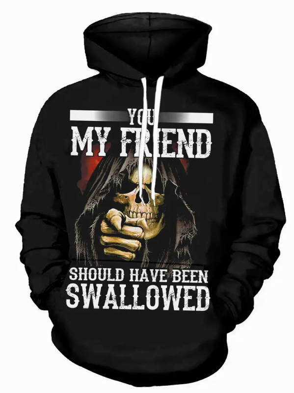 2025 Нов пролетен и есенен пуловер с качулка, серия 3D дигитален печат за мъже, ежедневен пуловер с качулка