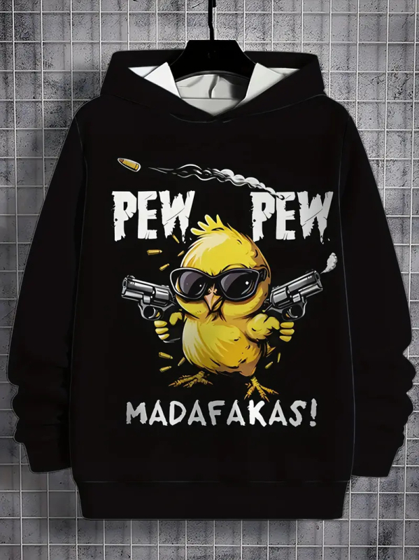 2025 Нов пролетен и есенен пуловер с качулка, серия 3D дигитален печат за мъже, ежедневен пуловер с качулка