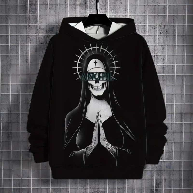 2025 Нов пролетен и есенен пуловер с качулка, серия 3D дигитален печат за мъже, ежедневен пуловер с качулка