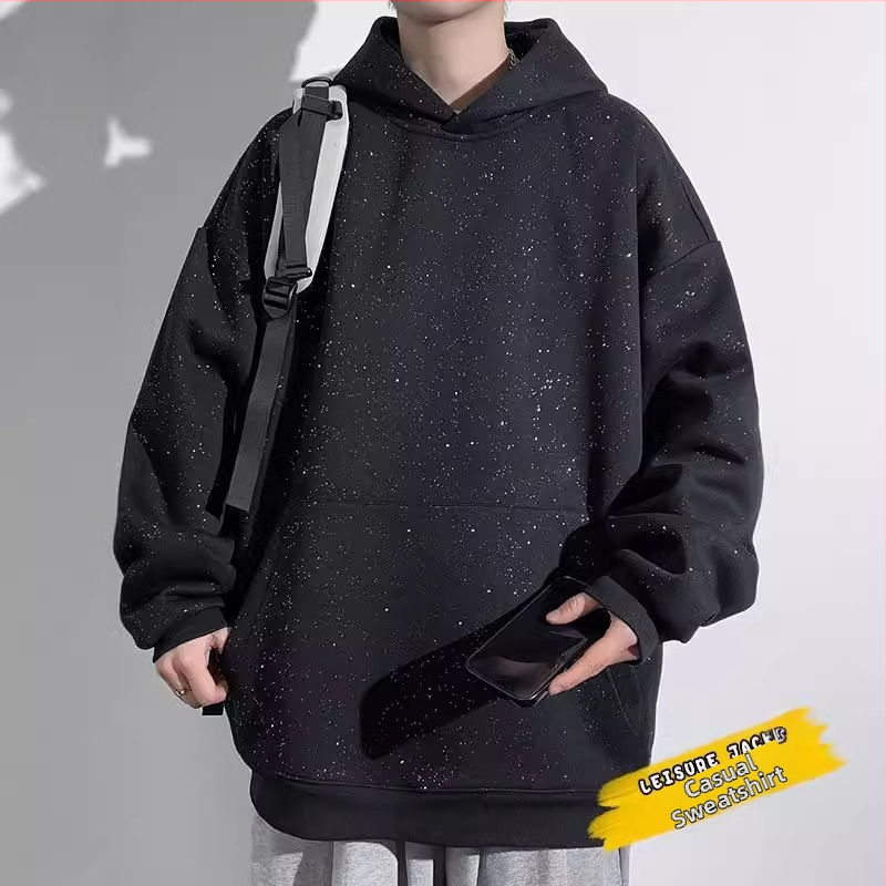 Jesenné a zimné pánske trendy značkové mikiny v štýle K, trendy zamatové mikiny pre mužov, voľné ležérne mikiny s kapucňou pre mužov
