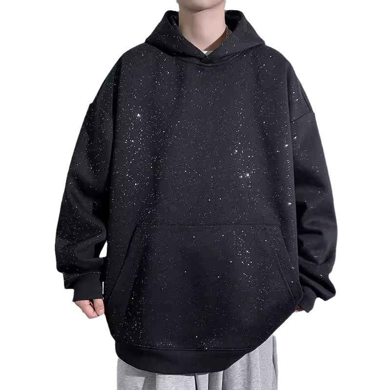 Őszi és téli K-stílusú divatos márkás pulóverek férfiaknak, divatos bársony pulóverek férfiaknak, laza, kapucnis, babaváró pulóverek férfiaknak