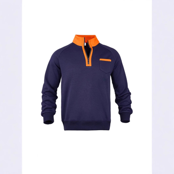 Мъжки спортен топъл ежедневен пуловер с полар, подплата, с яка, подплата, с яка, полуцип, през есента и зимата 2024 г.
