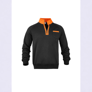 Мъжки спортен топъл ежедневен пуловер с полар, подплата, с яка, подплата, с яка, полуцип, през есента и зимата 2024 г.