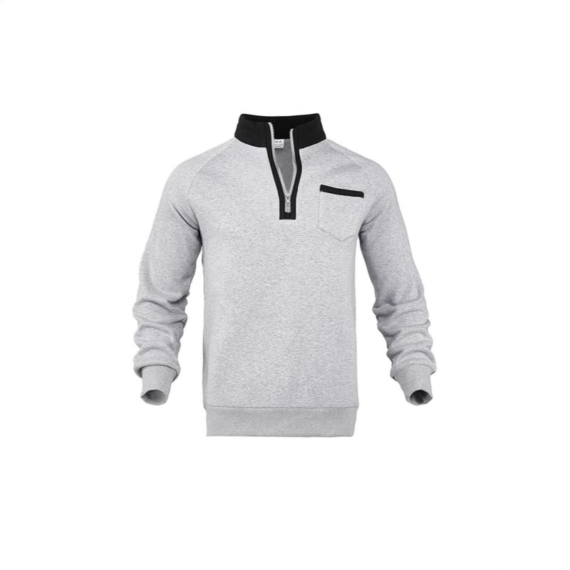 Meeste soe ja vabaaja fliisvoodriga spordikampsun, 2024. aasta sügis-talv Amazoni püstkraega pullover, poollukuga