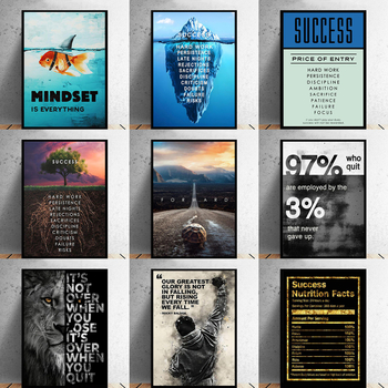 Вдъхновяващи цитати Успешен айсберг Картина на платно Стенопис Плакат Стенно изкуство Спалня Хол Модерна декоративна картина