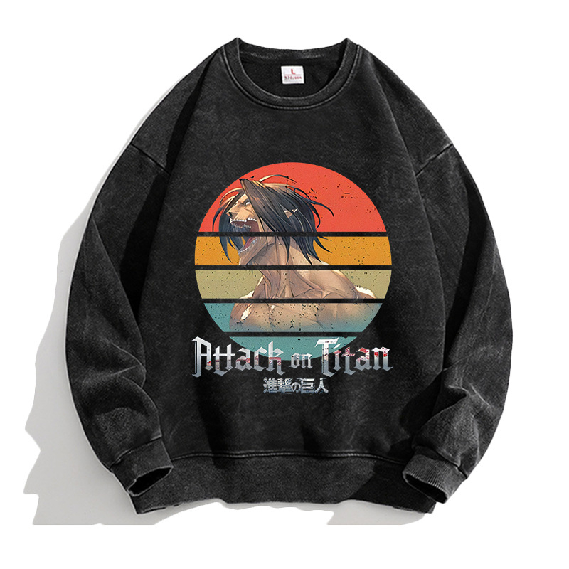 Attack Giant anime Lewell Allen Freedom Wing pulover cu guler rotund periferic pentru bărbați și femei, cămașă cu mânecă lungă, lejeră