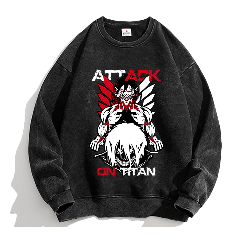 Attack Giant anime Lewell Allen Freedom Wing pulover cu guler rotund periferic pentru bărbați și femei, cămașă cu mânecă lungă, lejeră