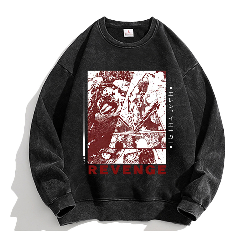 Attack Giant anime Lewell Allen Freedom Wing pulover cu guler rotund periferic pentru bărbați și femei, cămașă cu mânecă lungă, lejeră