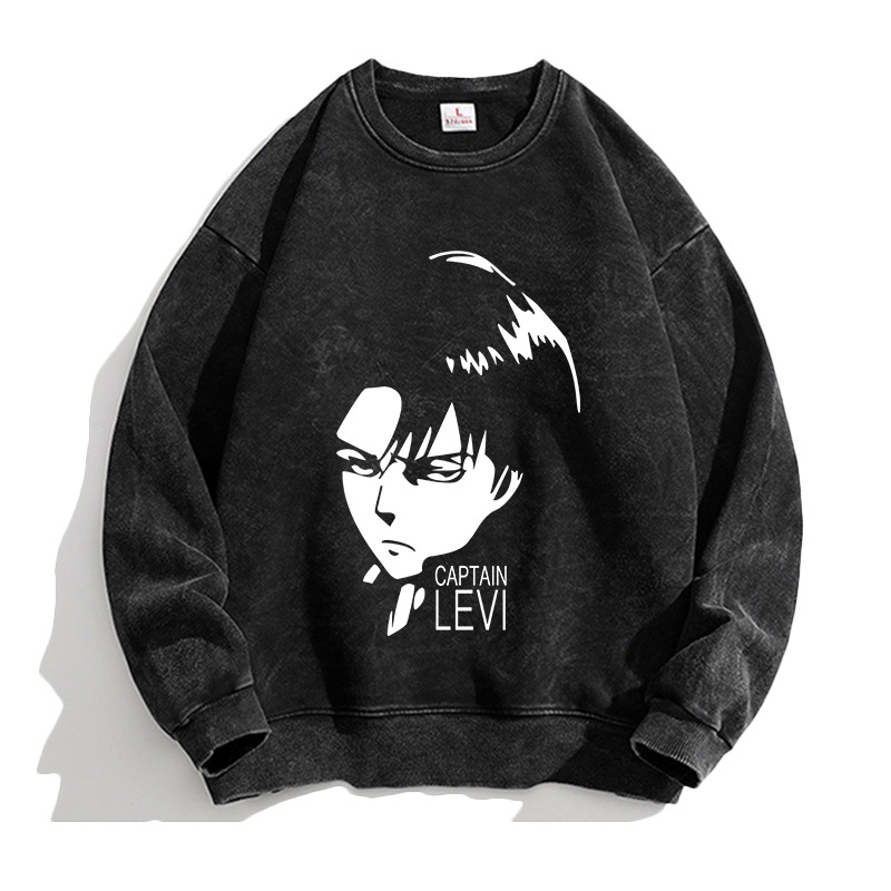 Attack Giant anime Lewell Allen Freedom Wing pulover cu guler rotund periferic pentru bărbați și femei, cămașă cu mânecă lungă, lejeră