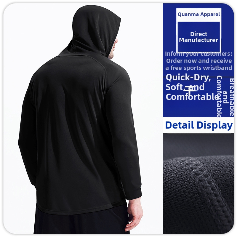 Мъжки есенно-зимен спортен суитшърт с качулка и дълъг ръкав, бързосъхнещ, дишащ, за баскетбол, бягане, маратон, фитнес и тренировъчен суитшърт