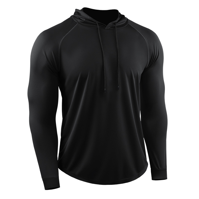 Meeste sügis- ja talvekapuutsiga pikkade varrukatega spordirõivaste kiire kuivamise ja hingava korvpallijooksu maratonijooksu dressipluus