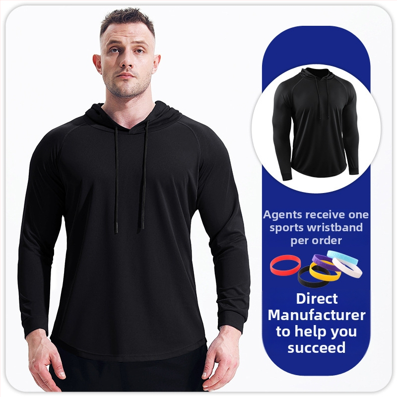 Meeste sügis- ja talvekapuutsiga pikkade varrukatega spordirõivaste kiire kuivamise ja hingava korvpallijooksu maratonijooksu dressipluus