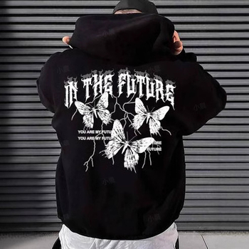 Европейски и американски хип-хоп пуловер с щампа, европейски и американски моден уличен пуловер, пролетен и есенен мъжки и дамски топ с дълъг ръкав и качулка