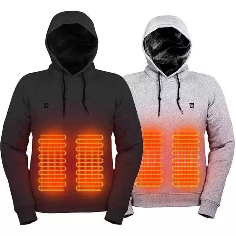 Hanorac de încălzire USB pentru bărbați Cross-Border, îmbrăcăminte de încălzire cu 5 zone și 7 zone, pentru exterior, îngroșat, căptușit cu fleece, cald, cu încălzire electrică, hanorac