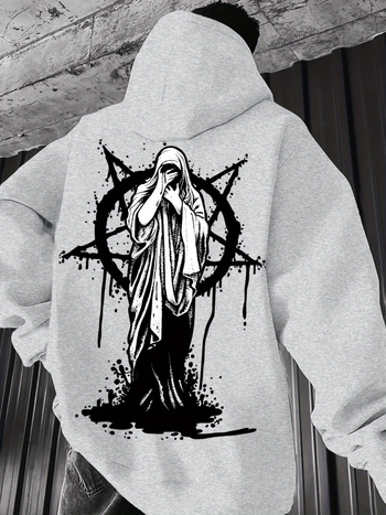 [Cod european transfrontalier] Hanorac casual pentru bărbați cu model geometric - Amestec de poliester elastic, lavabil la mașină,