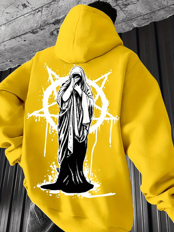 [Cod european transfrontalier] Hanorac casual pentru bărbați cu model geometric - Amestec de poliester elastic, lavabil la mașină,