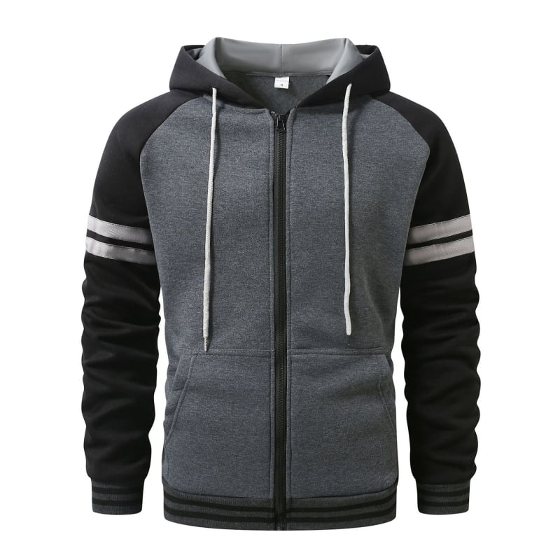 S-3XL Transfrontaliere Primăvară și Toamnă Bărbați Pulover Hanorac cu Fermoar Cardigan Braț Panglică Bărbați Sport Jachetă Casual