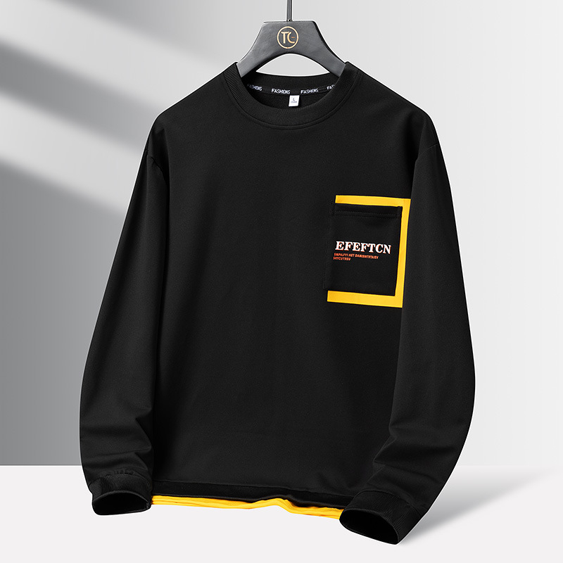 Pulover bărbați de primăvară, toamnă și iarnă, nou, la modă, frumos, cu guler rotund, îmbrăcăminte exterioară, lejer, cu mânecă lungă, tricou interior pentru bărbați