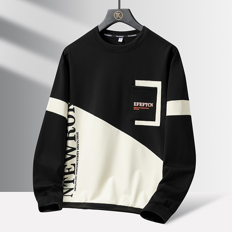 Pulover bărbați de primăvară, toamnă și iarnă, nou, la modă, frumos, cu guler rotund, îmbrăcăminte exterioară, lejer, cu mânecă lungă, tricou interior pentru bărbați