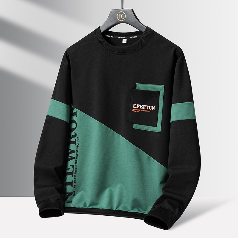 Pulover bărbați de primăvară, toamnă și iarnă, nou, la modă, frumos, cu guler rotund, îmbrăcăminte exterioară, lejer, cu mânecă lungă, tricou interior pentru bărbați