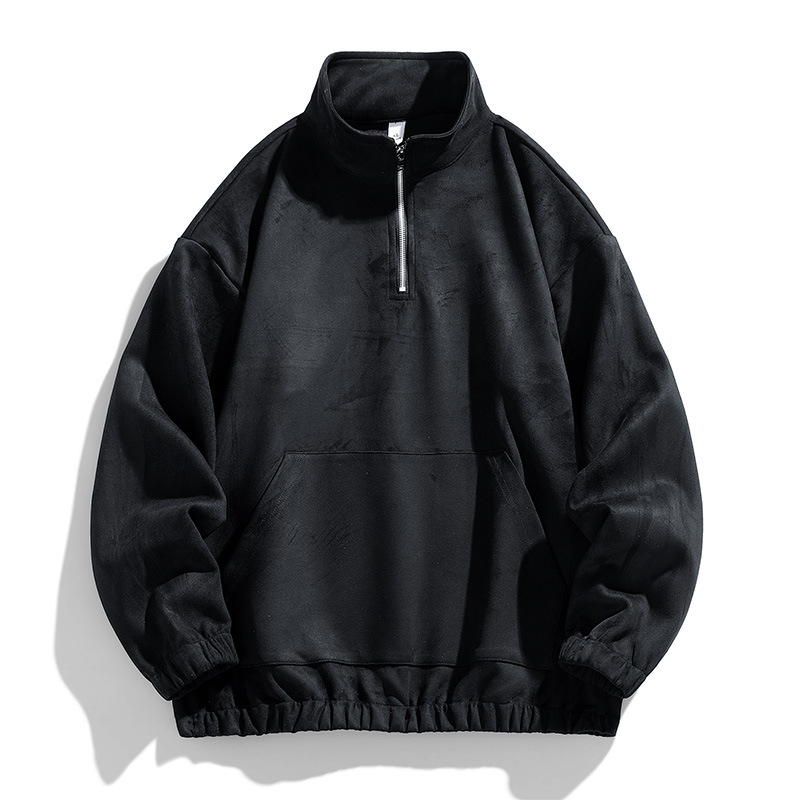 Îmbrăcăminte pentru bărbați en-gros, cardigan cu guler de toamnă, jumătate de cardigan, pulover pentru bărbați, retro japonez, mânecă lungă, din piele de căprioară, cămașă casual pentru bărbați