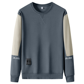 Pulover cu guler rotund pentru bărbați, exclusiv transfrontalier, de toamnă, pulover, la modă, casual, la modă, tricou cu mânecă lungă, cămașă de bază