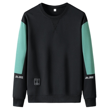 Ексклузивен мъжки пуловер с кръгло деколте, есенен пуловер, модерен, ежедневен, модерен, универсален, с дълъг ръкав, тениска с дълъг ръкав