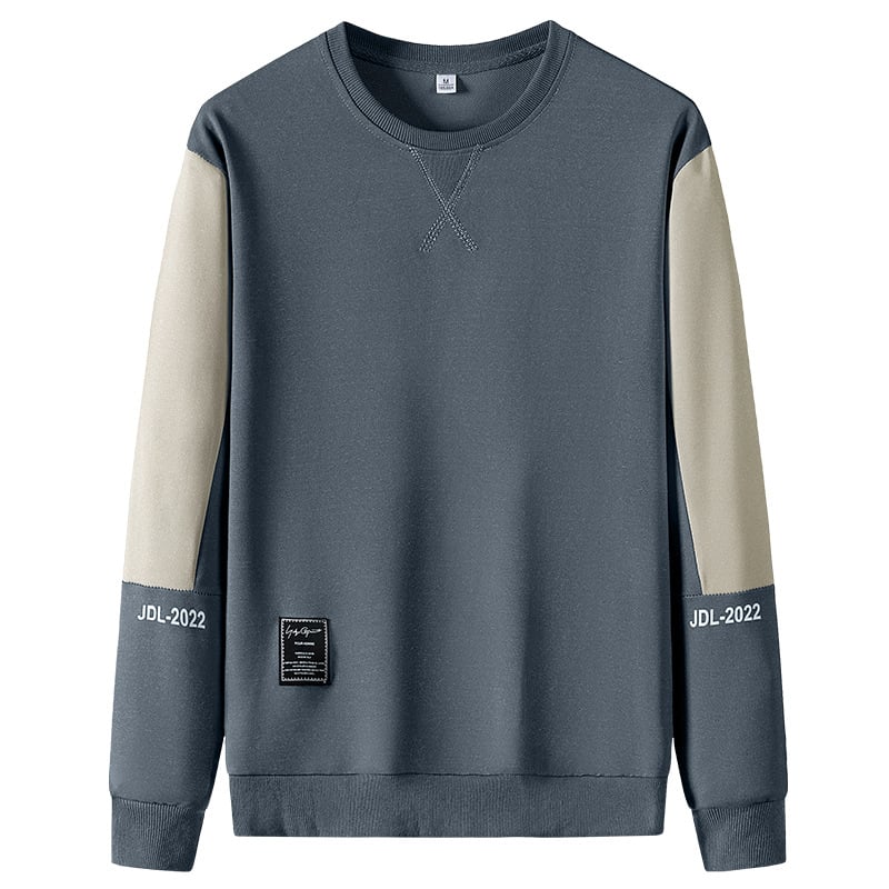Pulover cu guler rotund pentru bărbați, exclusiv transfrontalier, de toamnă, pulover, la modă, casual, la modă, tricou cu mânecă lungă, cămașă de bază