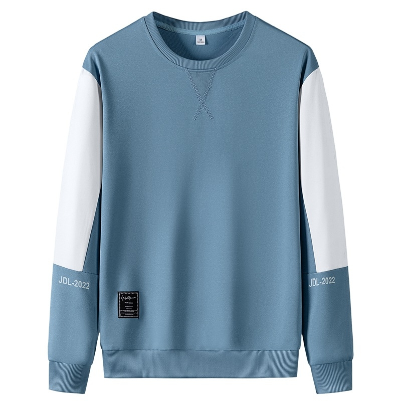 Pulover cu guler rotund pentru bărbați, exclusiv transfrontalier, de toamnă, pulover, la modă, casual, la modă, tricou cu mânecă lungă, cămașă de bază