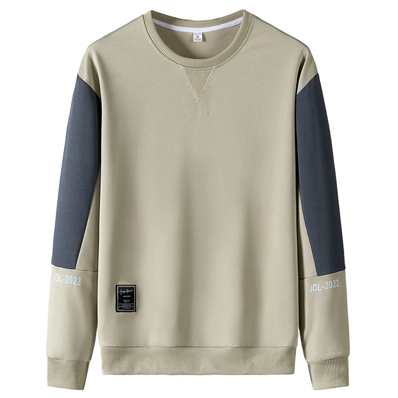 Pulover cu guler rotund pentru bărbați, exclusiv transfrontalier, de toamnă, pulover, la modă, casual, la modă, tricou cu mânecă lungă, cămașă de bază