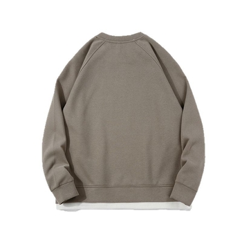 Мъжки есенно-зимен нов тежък суитшърт с кръгло деколте от две части от фалшива марка Hanpai, мъжки, в чист цвят, свободен топ