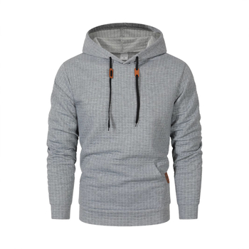 2024 nový zahraničný obchod európskej veľkosti pánsky ležérny jednofarebný žakárový pánsky amazonský kockovaný prešívaný bavlnený sveter s dlhým rukávom a kapucňou