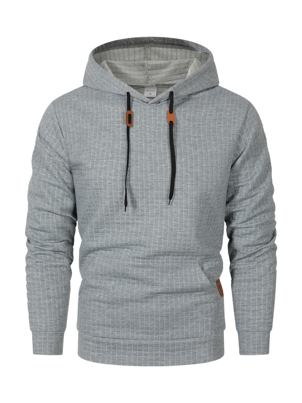 2024 nový zahraničný obchod európskej veľkosti pánsky ležérny jednofarebný žakárový pánsky amazonský kockovaný prešívaný bavlnený sveter s dlhým rukávom a kapucňou